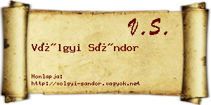 Völgyi Sándor névjegykártya