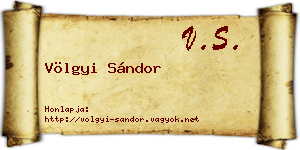 Völgyi Sándor névjegykártya