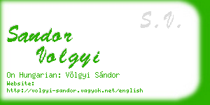 sandor volgyi business card