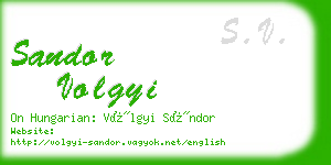 sandor volgyi business card